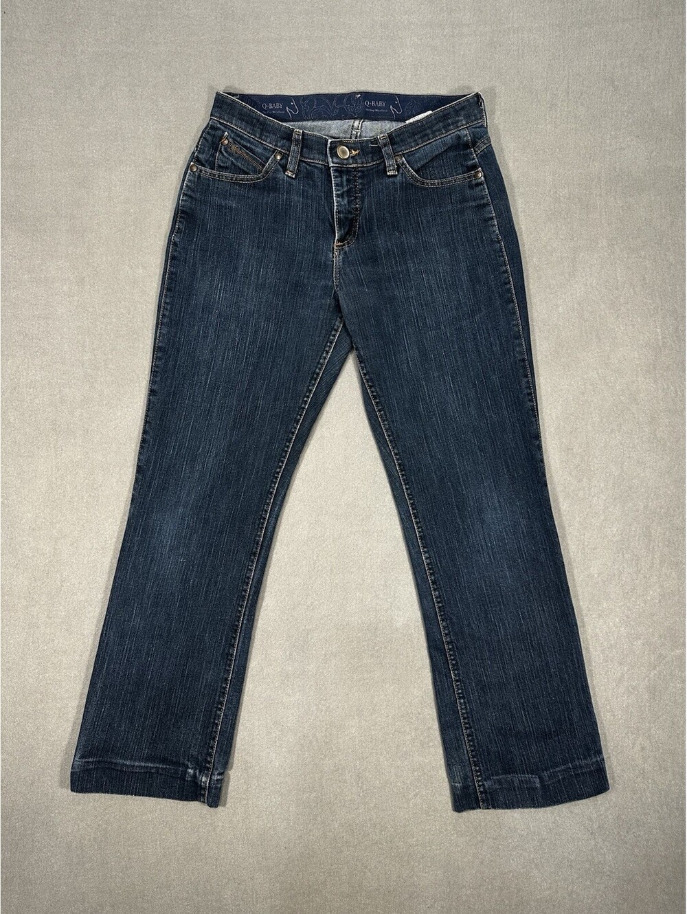 Wrangler Q-Baby Jeans Womens 30x28 Dark Wash Mid Rise Bootcut Western